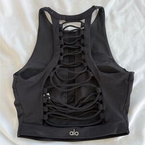 ALO Yoga Black Strappy Back Top